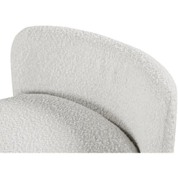 Meridian Peyton Cream Boucle Fabric Bench