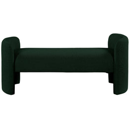 Meridian Peyton Green Boucle Fabric Bench