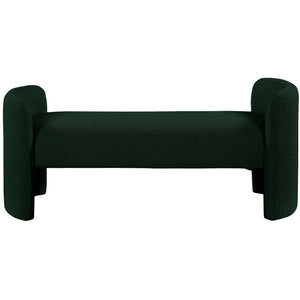 Meridian Peyton Green Boucle Fabric Bench