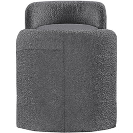 Meridian Peyton Grey Boucle Fabric Bench