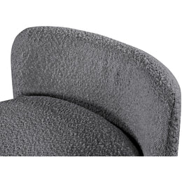 Meridian Peyton Grey Boucle Fabric Bench
