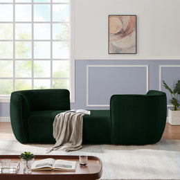 Meridian Hilton Green Fabric Chaise