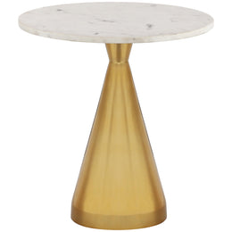 Meridian Emery White Marble End Table