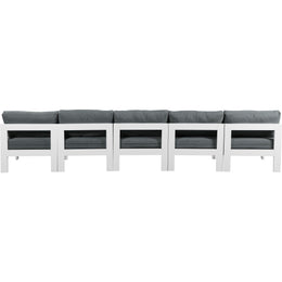 Meridian Nizuc Grey Water Resistant Fabric Outdoor Patio Modular Sofa
