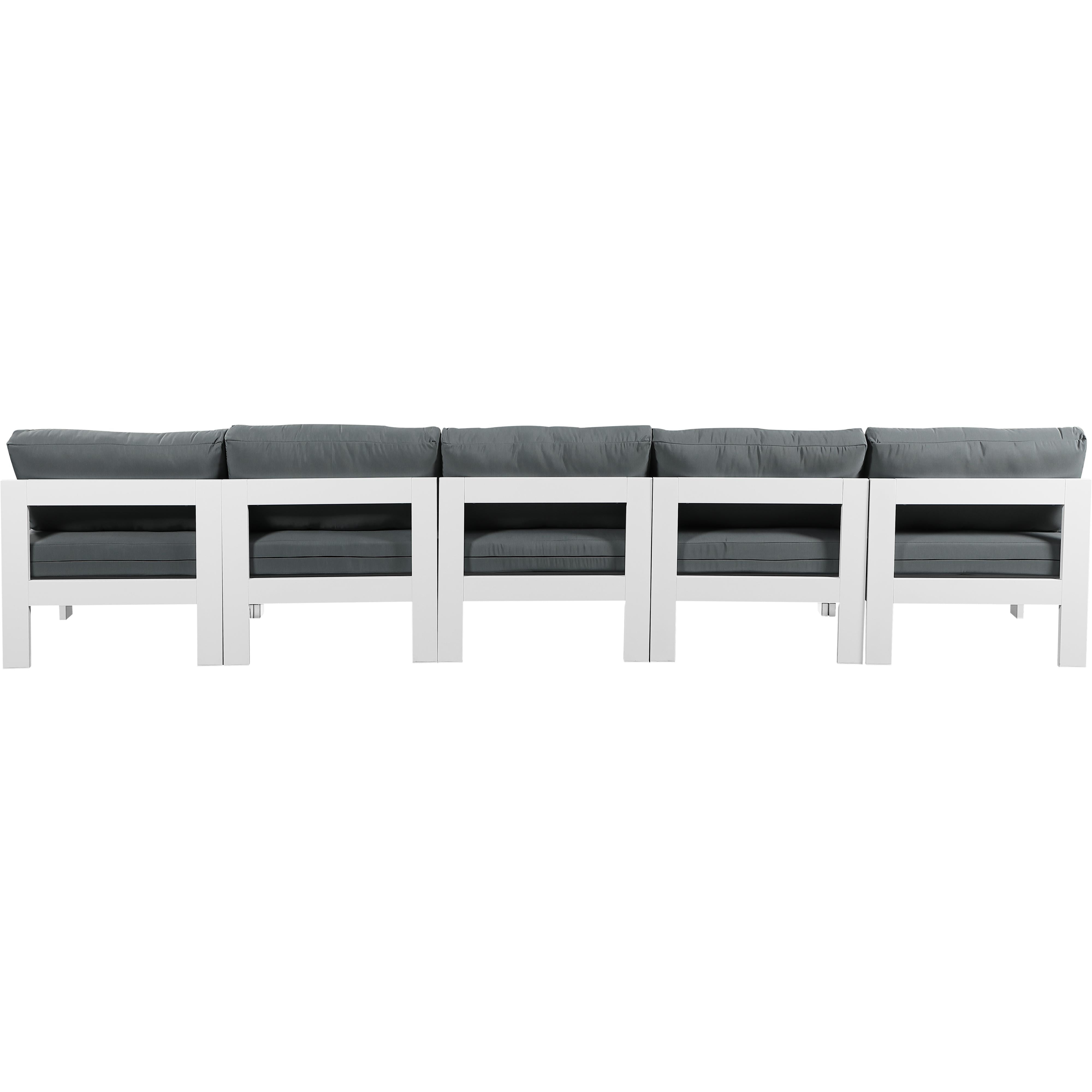 Meridian Nizuc Grey Water Resistant Fabric Outdoor Patio Modular Sofa
