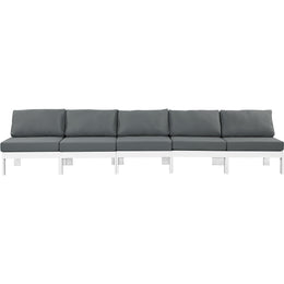 Meridian Nizuc Grey Water Resistant Fabric Outdoor Patio Modular Sofa