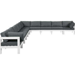 Meridian Nizuc Grey Water Resistant Fabric Outdoor Patio Modular Sectional