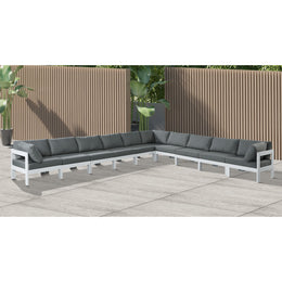 Meridian Nizuc Grey Water Resistant Fabric Outdoor Patio Modular Sectional
