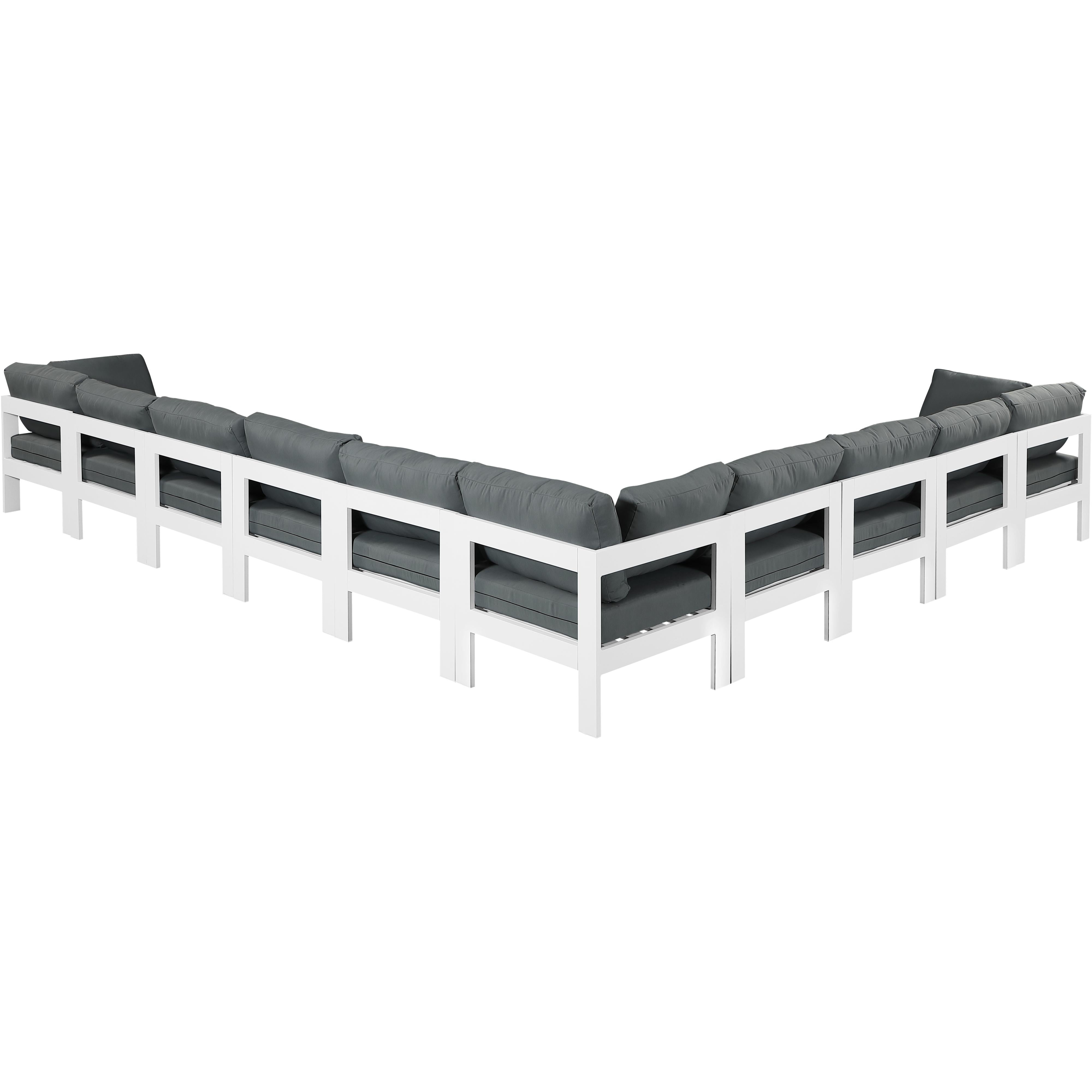Meridian Nizuc Grey Water Resistant Fabric Outdoor Patio Modular Sectional