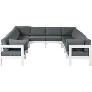 Meridian Nizuc Grey Water Resistant Fabric Outdoor Patio Modular Sectional