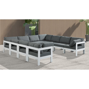 Meridian Nizuc Grey Water Resistant Fabric Outdoor Patio Modular Sectional