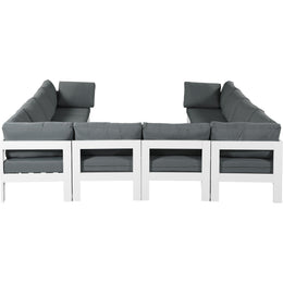Meridian Nizuc Grey Water Resistant Fabric Outdoor Patio Modular Sectional