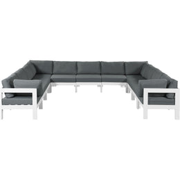 Meridian Nizuc Grey Water Resistant Fabric Outdoor Patio Modular Sectional