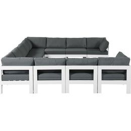 Meridian Nizuc Grey Water Resistant Fabric Outdoor Patio Modular Sectional