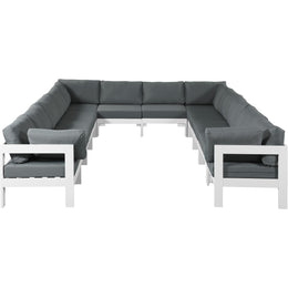 Meridian Nizuc Grey Water Resistant Fabric Outdoor Patio Modular Sectional