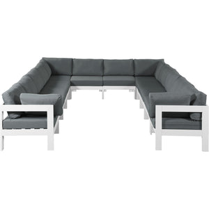 Meridian Nizuc Grey Water Resistant Fabric Outdoor Patio Modular Sectional