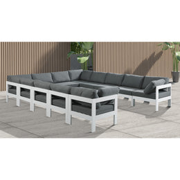 Meridian Nizuc Grey Water Resistant Fabric Outdoor Patio Modular Sectional