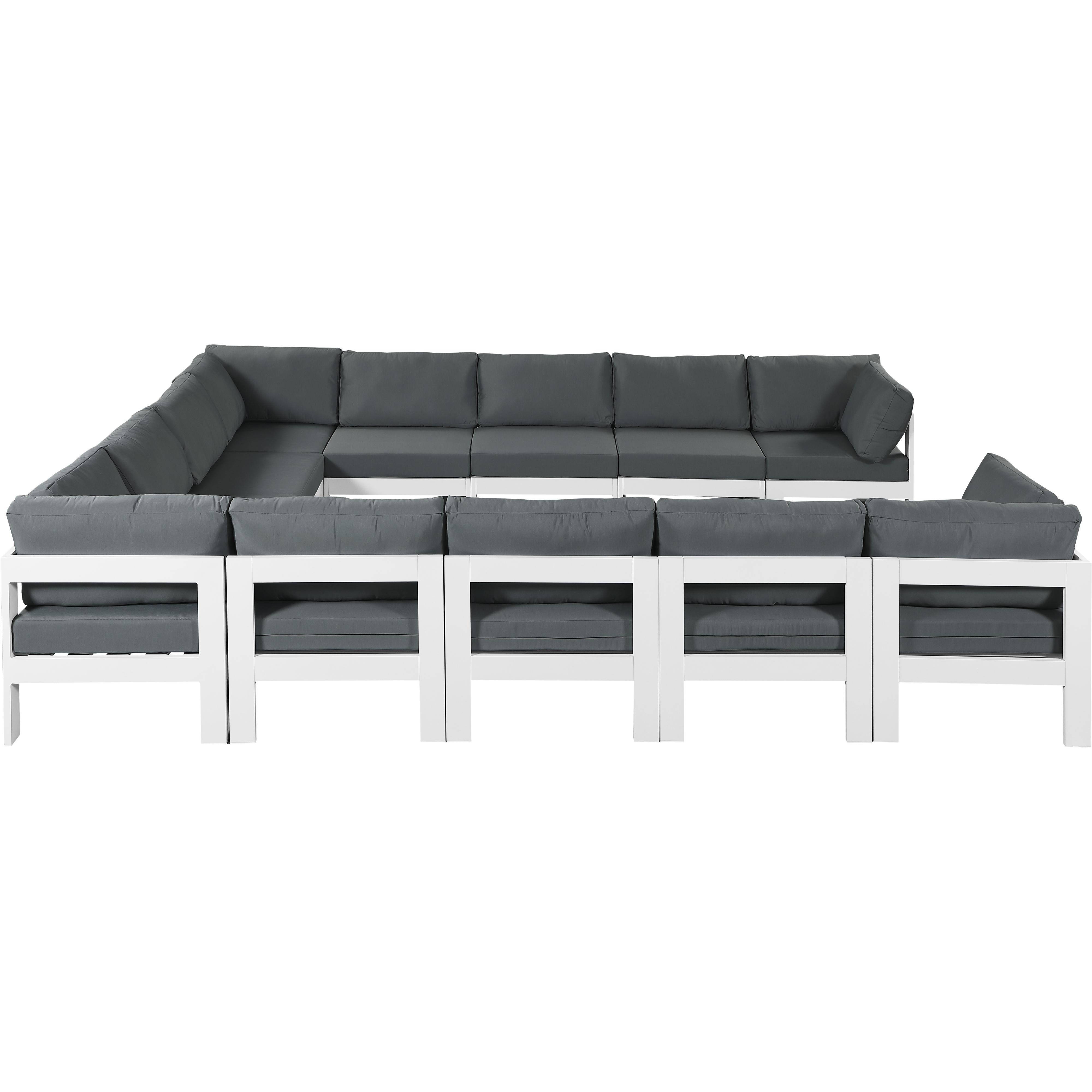 Meridian Nizuc Grey Water Resistant Fabric Outdoor Patio Modular Sectional