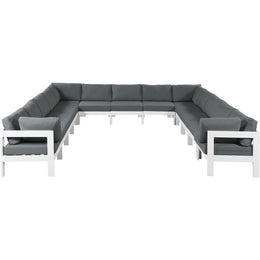 Meridian Nizuc Grey Water Resistant Fabric Outdoor Patio Modular Sectional