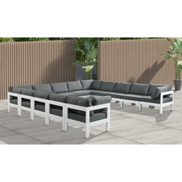 Meridian Nizuc Grey Water Resistant Fabric Outdoor Patio Modular Sectional