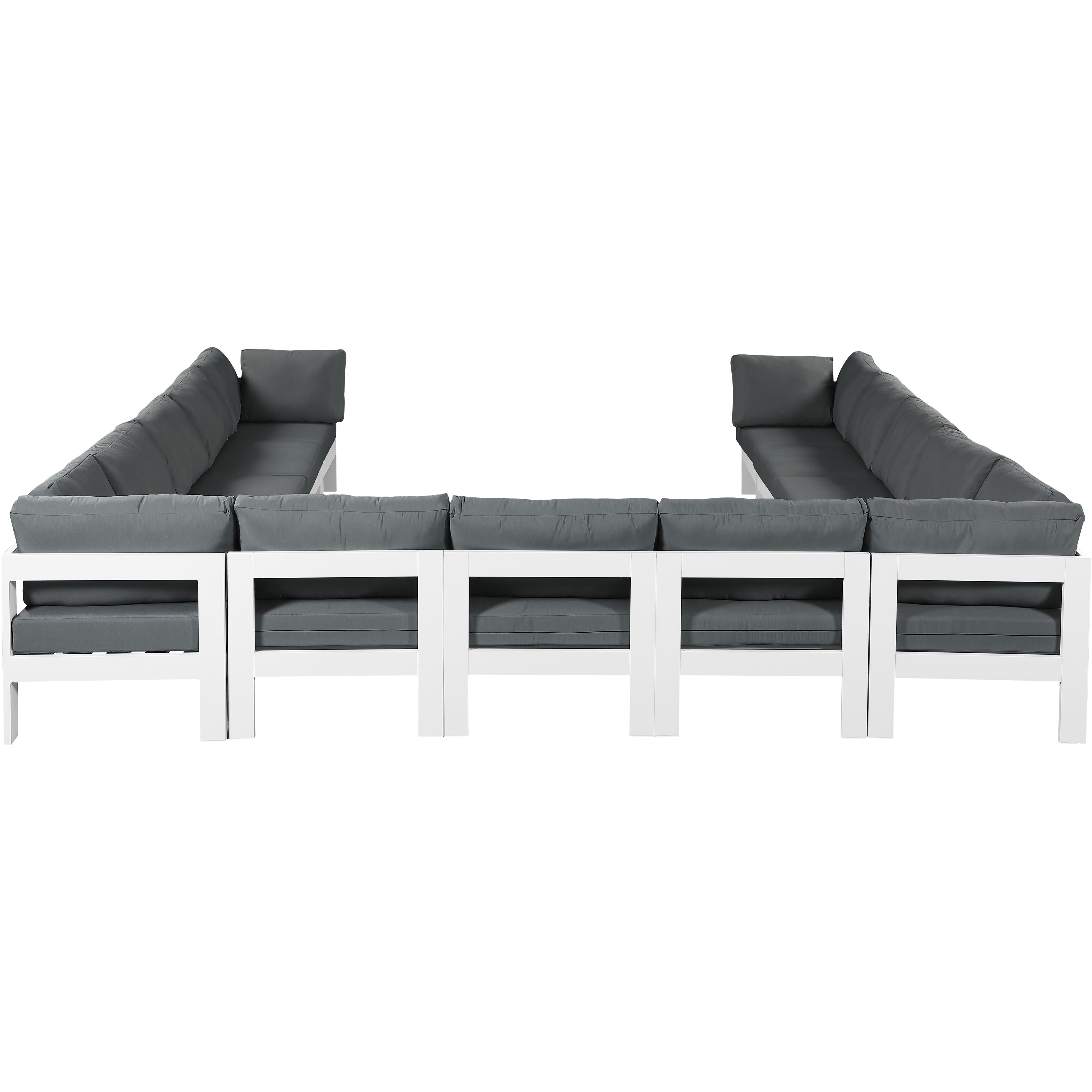 Meridian Nizuc Grey Water Resistant Fabric Outdoor Patio Modular Sectional