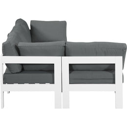Meridian Nizuc Grey Water Resistant Fabric Outdoor Patio Modular Sectional