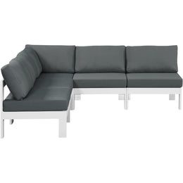Meridian Nizuc Grey Water Resistant Fabric Outdoor Patio Modular Sectional