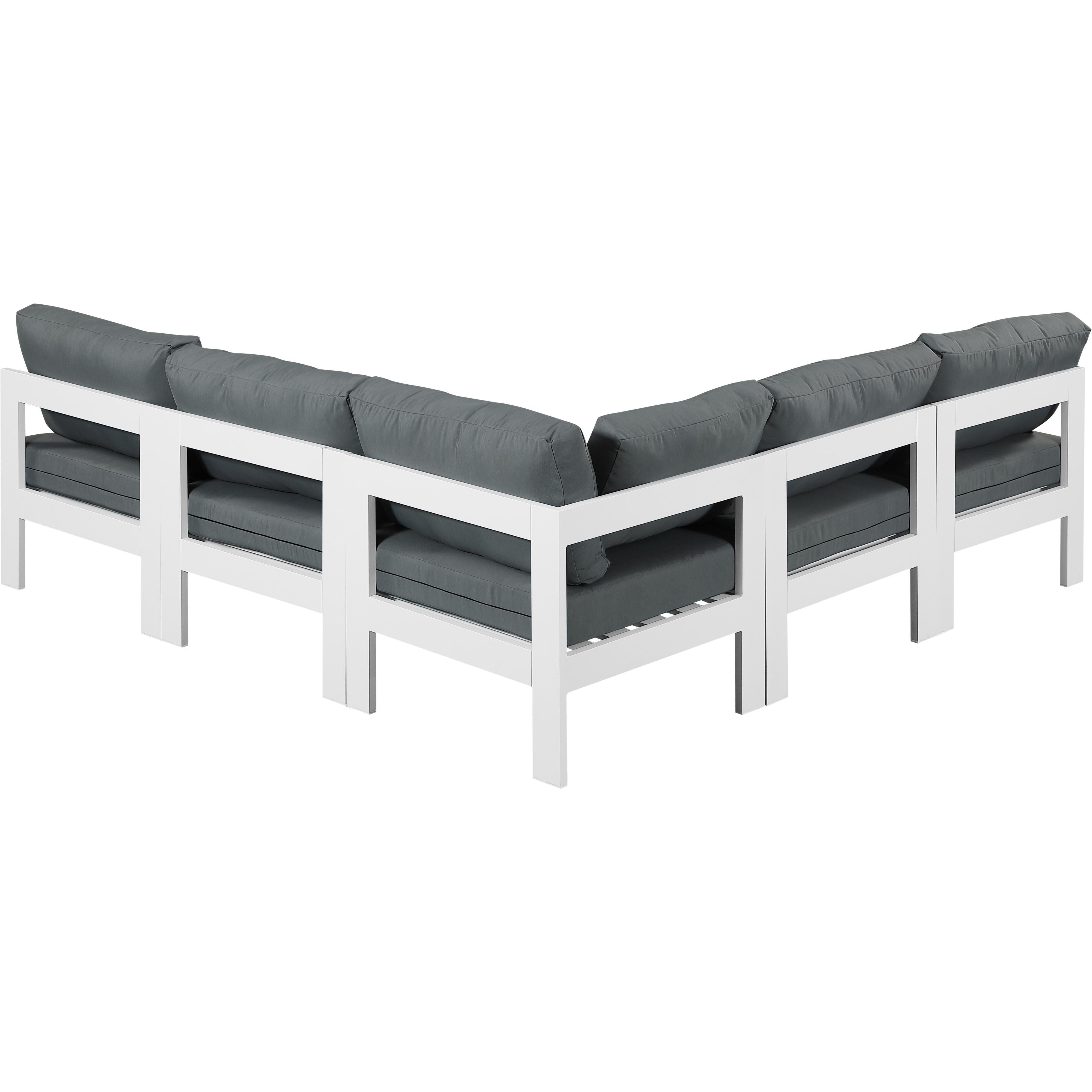 Meridian Nizuc Grey Water Resistant Fabric Outdoor Patio Modular Sectional
