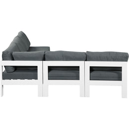 Meridian Nizuc Grey Water Resistant Fabric Outdoor Patio Modular Sectional
