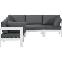 Meridian Nizuc Grey Water Resistant Fabric Outdoor Patio Modular Sectional