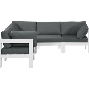 Meridian Nizuc Grey Water Resistant Fabric Outdoor Patio Modular Sectional