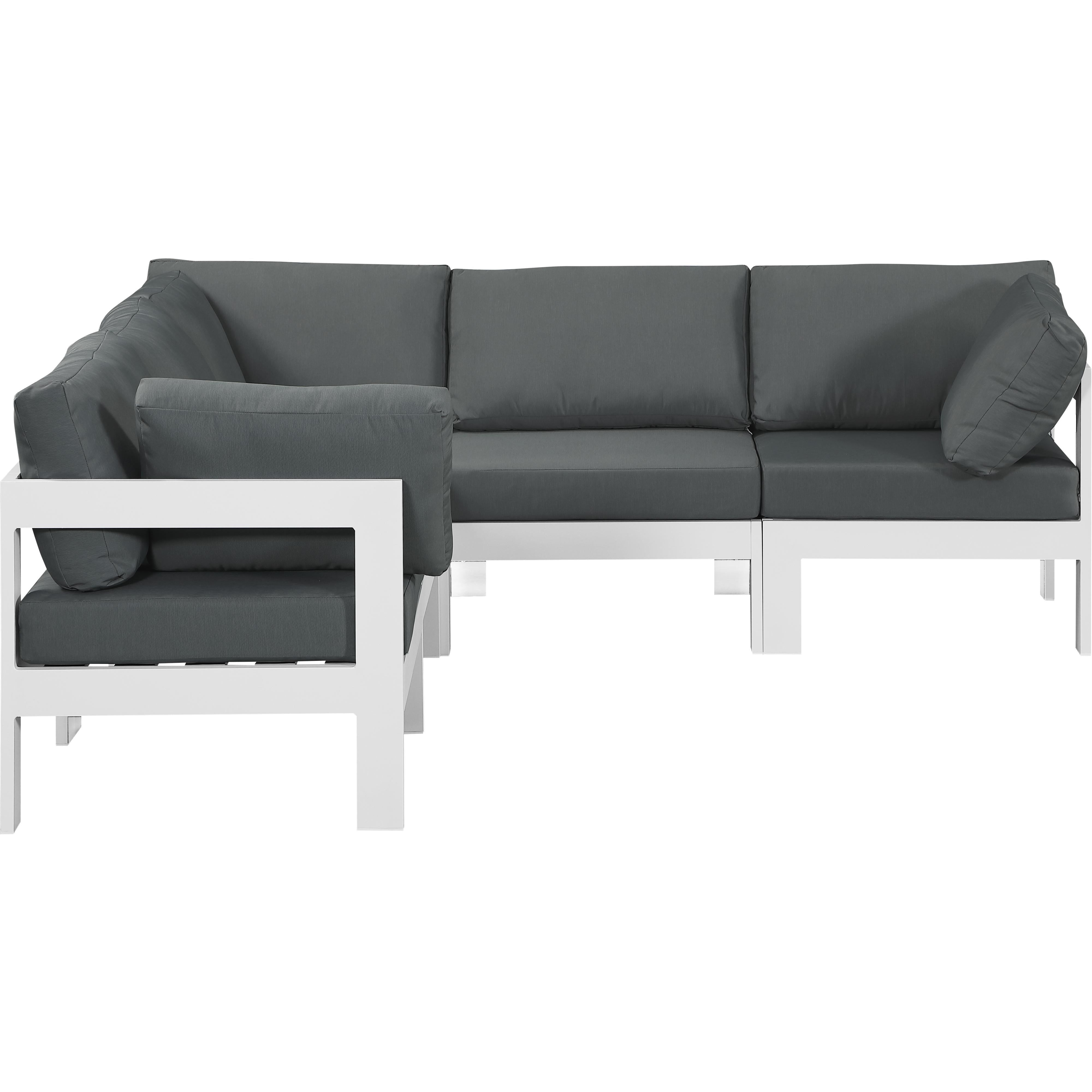 Meridian Nizuc Grey Water Resistant Fabric Outdoor Patio Modular Sectional