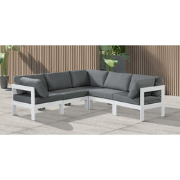 Meridian Nizuc Grey Water Resistant Fabric Outdoor Patio Modular Sectional