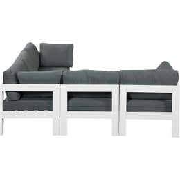 Meridian Nizuc Grey Water Resistant Fabric Outdoor Patio Modular Sectional