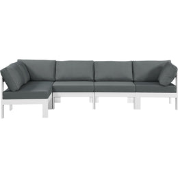 Meridian Nizuc Grey Water Resistant Fabric Outdoor Patio Modular Sectional