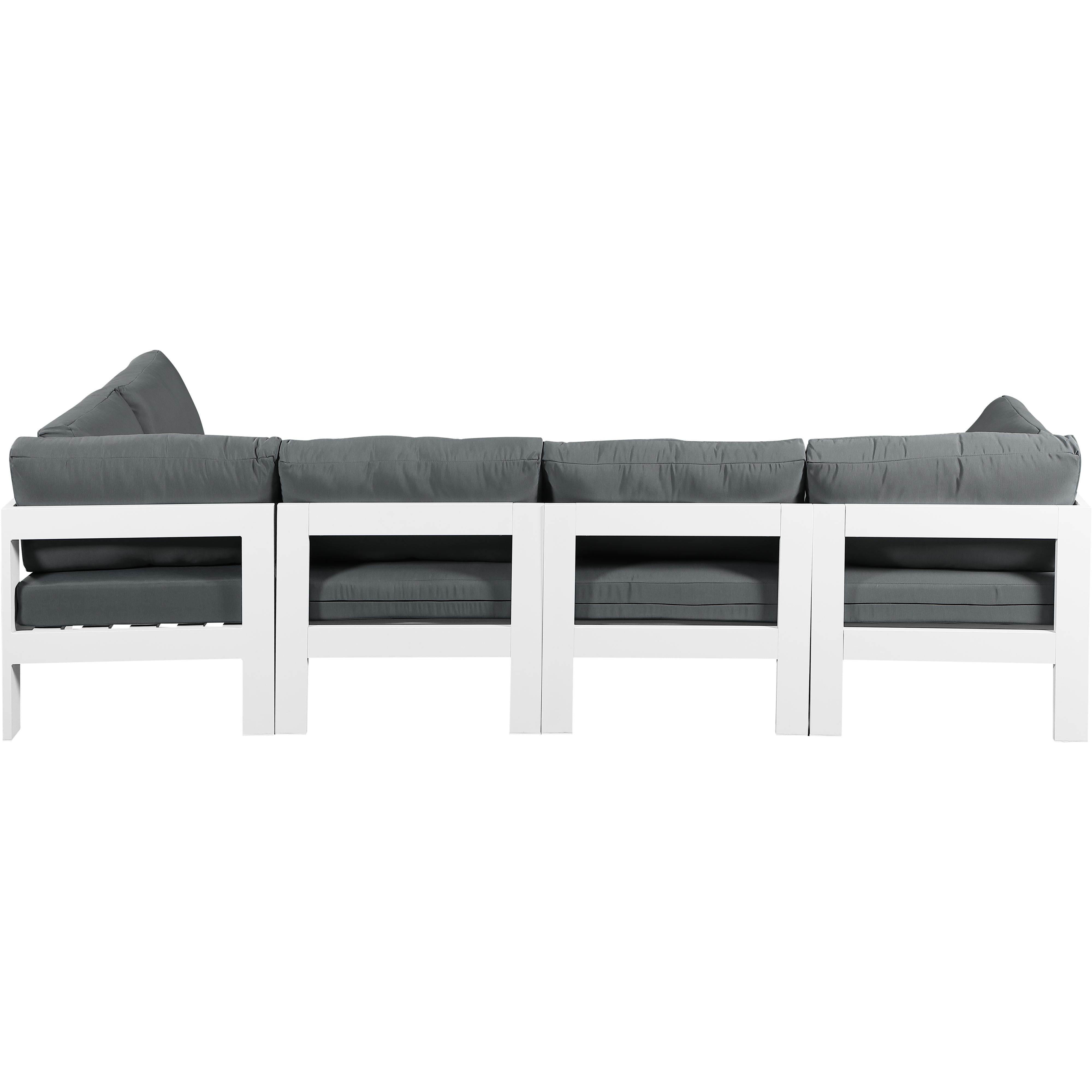 Meridian Nizuc Grey Water Resistant Fabric Outdoor Patio Modular Sectional