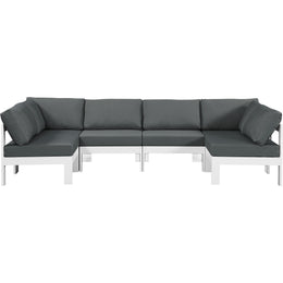 Meridian Nizuc Grey Water Resistant Fabric Outdoor Patio Modular Sectional