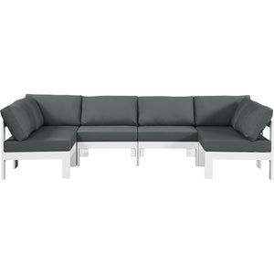 Meridian Nizuc Grey Water Resistant Fabric Outdoor Patio Modular Sectional