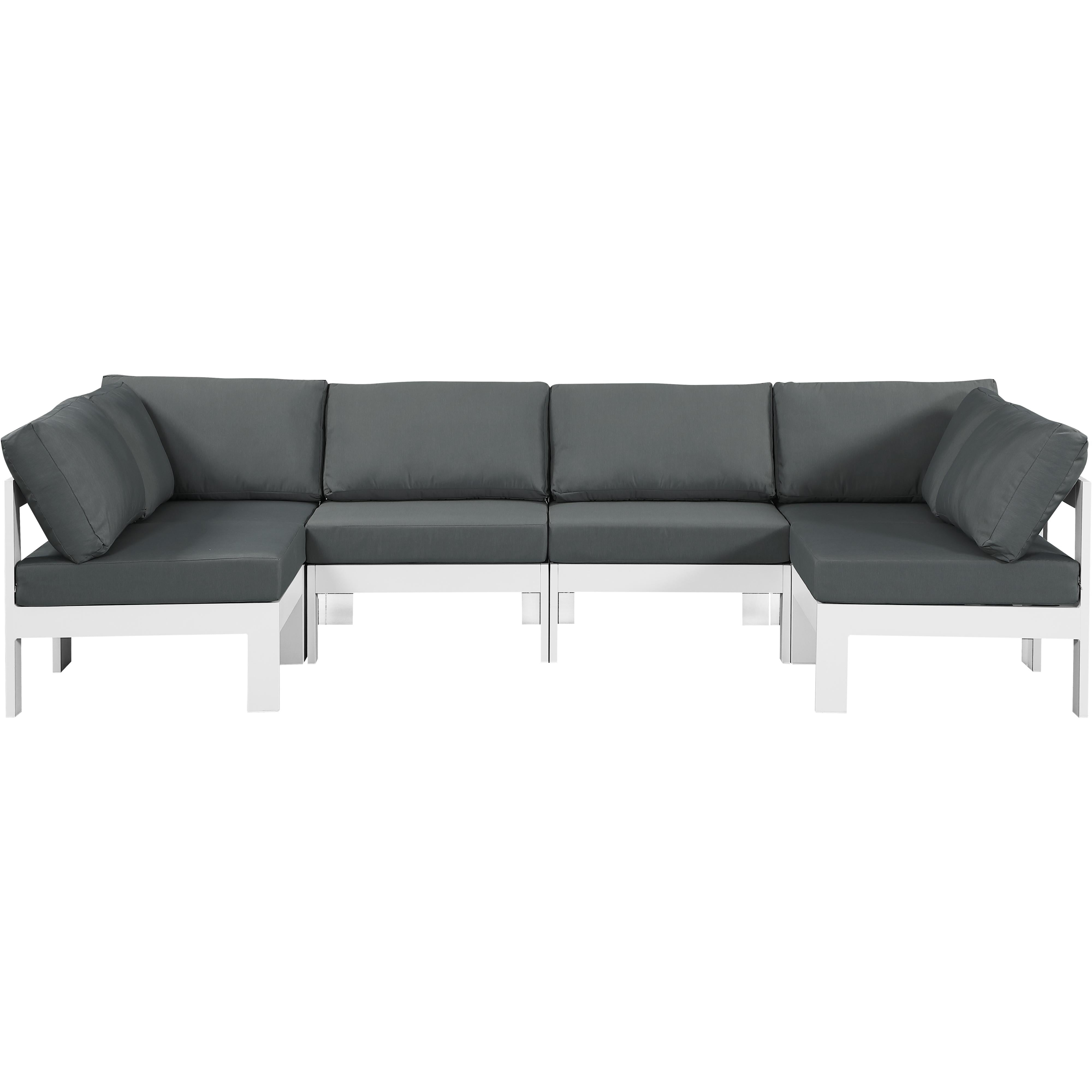 Meridian Nizuc Grey Water Resistant Fabric Outdoor Patio Modular Sectional