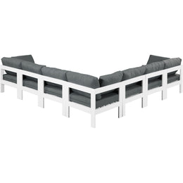 Meridian Nizuc Grey Water Resistant Fabric Outdoor Patio Modular Sectional