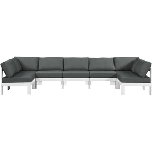 Meridian Nizuc Grey Water Resistant Fabric Outdoor Patio Modular Sectional