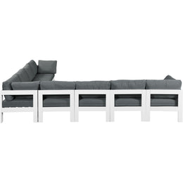 Meridian Nizuc Grey Water Resistant Fabric Outdoor Patio Modular Sectional