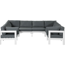 Meridian Nizuc Grey Water Resistant Fabric Outdoor Patio Modular Sectional