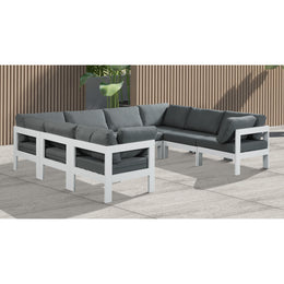 Meridian Nizuc Grey Water Resistant Fabric Outdoor Patio Modular Sectional