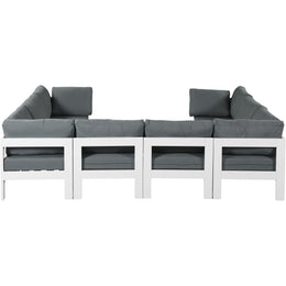 Meridian Nizuc Grey Water Resistant Fabric Outdoor Patio Modular Sectional