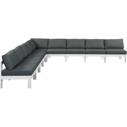 Meridian Nizuc Grey Water Resistant Fabric Outdoor Patio Modular Sectional