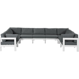 Meridian Nizuc Grey Water Resistant Fabric Outdoor Patio Modular Sectional