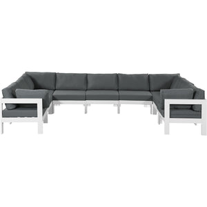 Meridian Nizuc Grey Water Resistant Fabric Outdoor Patio Modular Sectional