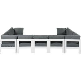 Meridian Nizuc Grey Water Resistant Fabric Outdoor Patio Modular Sectional
