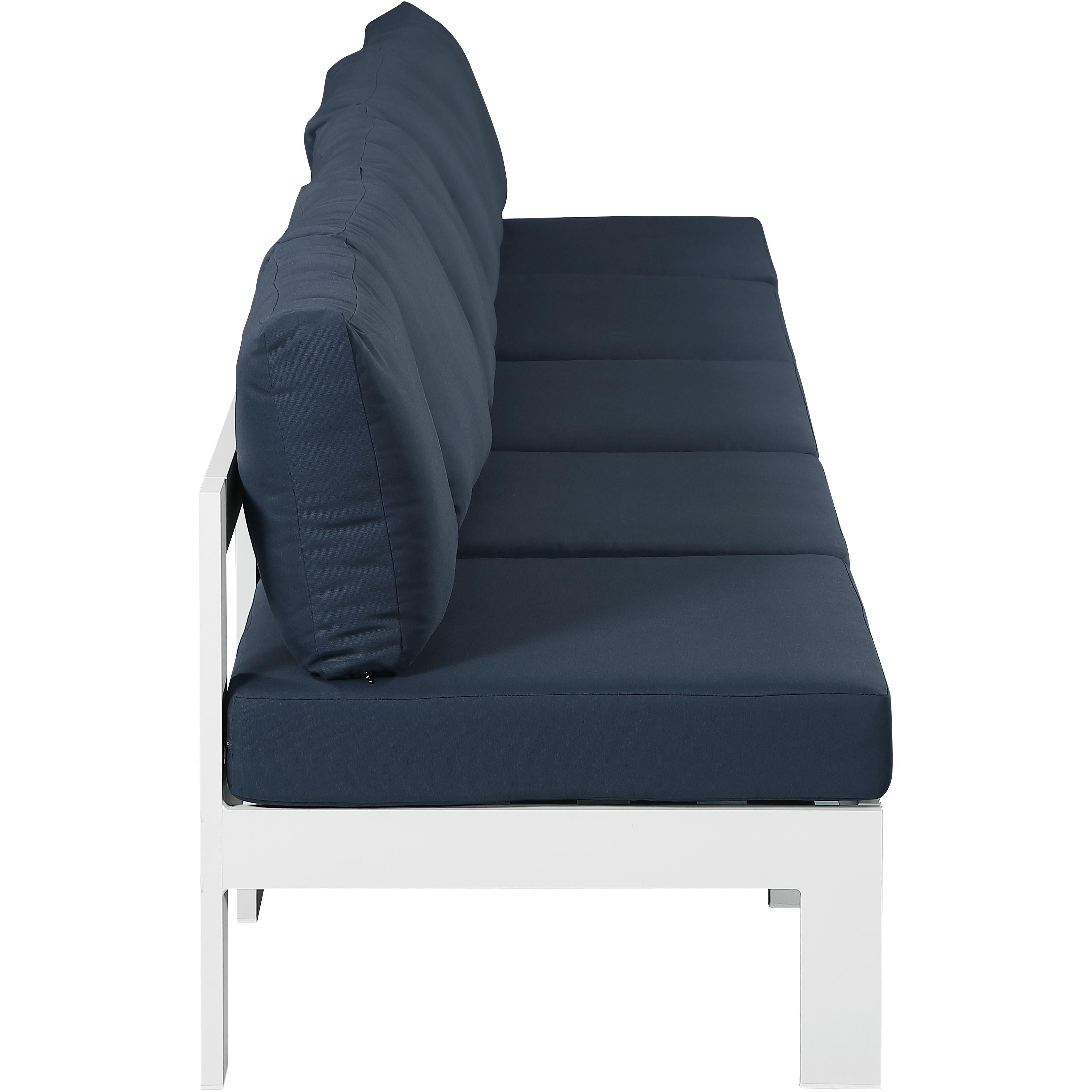 Meridian Nizuc Navy Water Resistant Fabric Outdoor Patio Modular Sofa